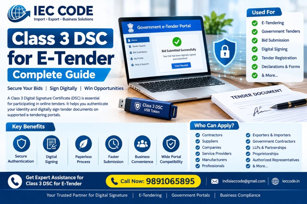 Class 3 DSC for E-Tender